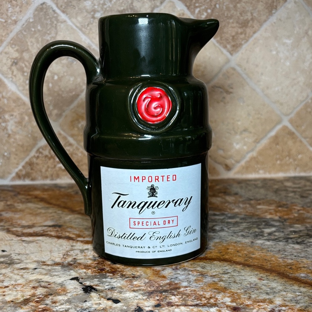 Vintage Tanqueray Green Pitcher/Decanter/Vase